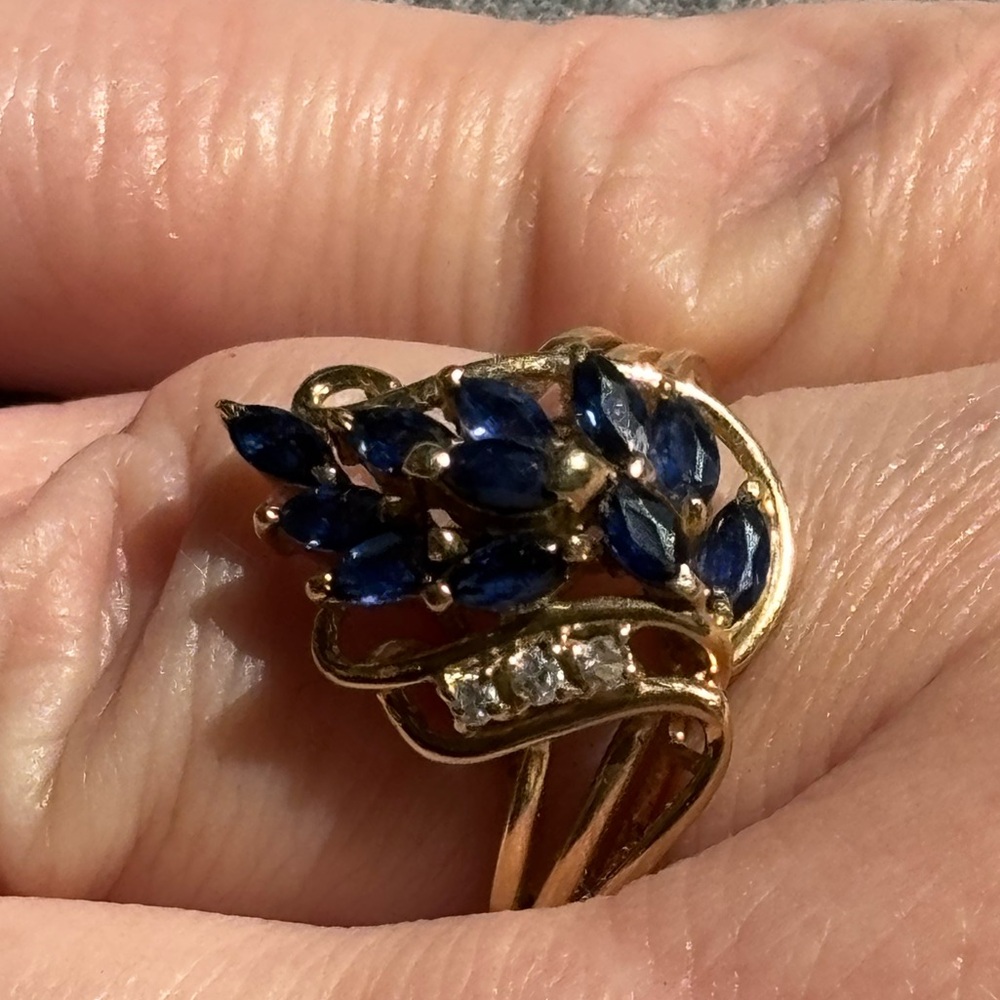 HOLD for morr790 14k Sapphire Diamond Ring NFS - Picture 5 of 16